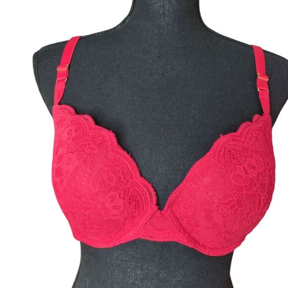 Joyspun Red Lace Push-Up Bra – Size 36C - Picture 1 of 5